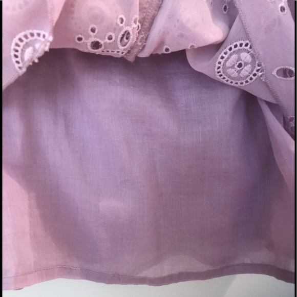 Walter Baker Lilac Eyelet Top with Ruffled Sleeves - Picture 5 of 8